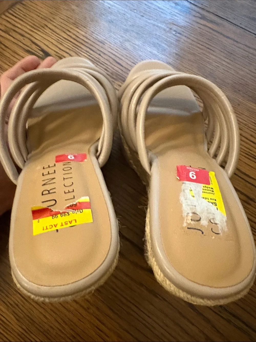 NWT Journee Collection Nude Multi-Strap Slide Heels W SZ 9